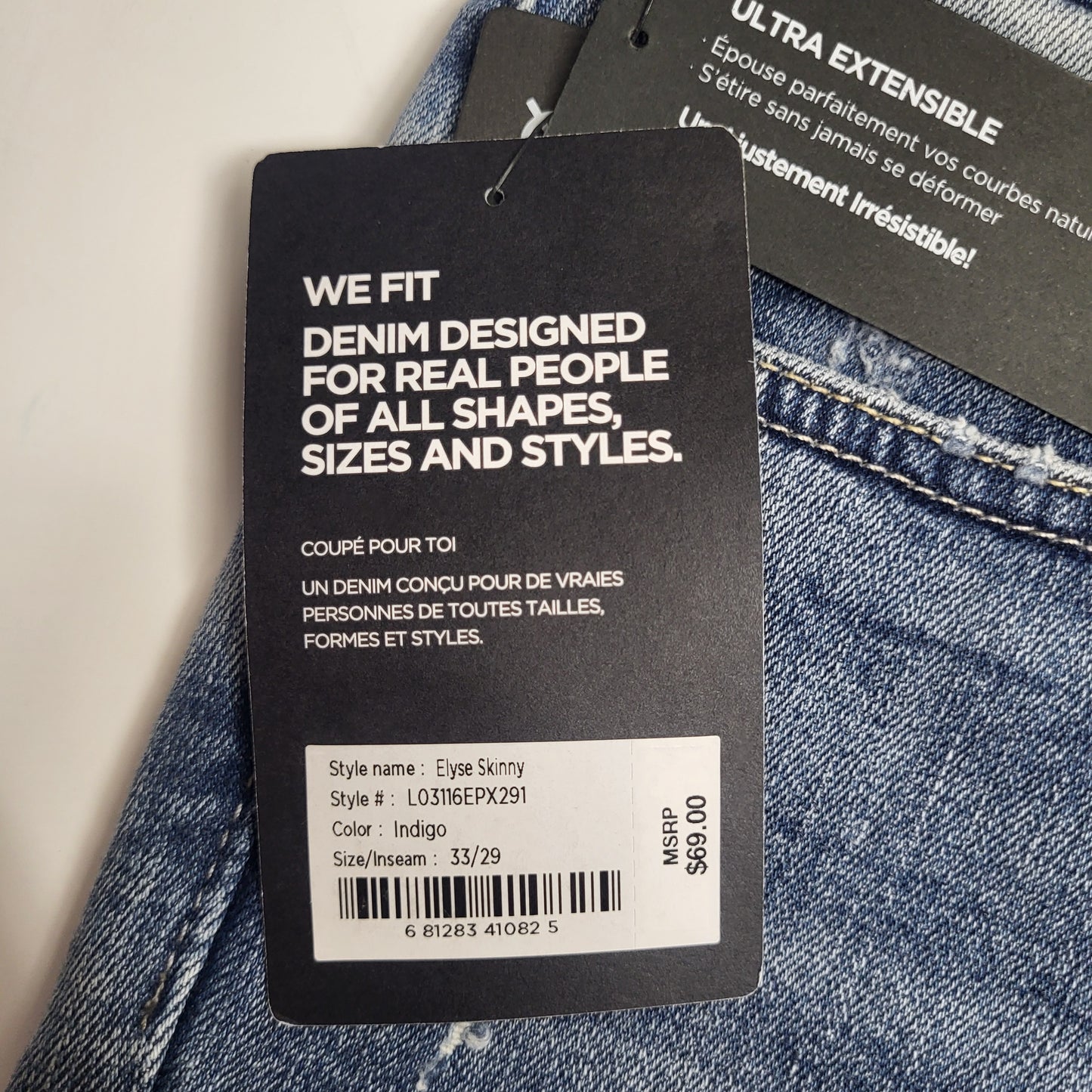 SILVER JEANS CO. Elyse Mid Rise Skinny Leg Sz 33/29 Light Indigo L03116EPX291