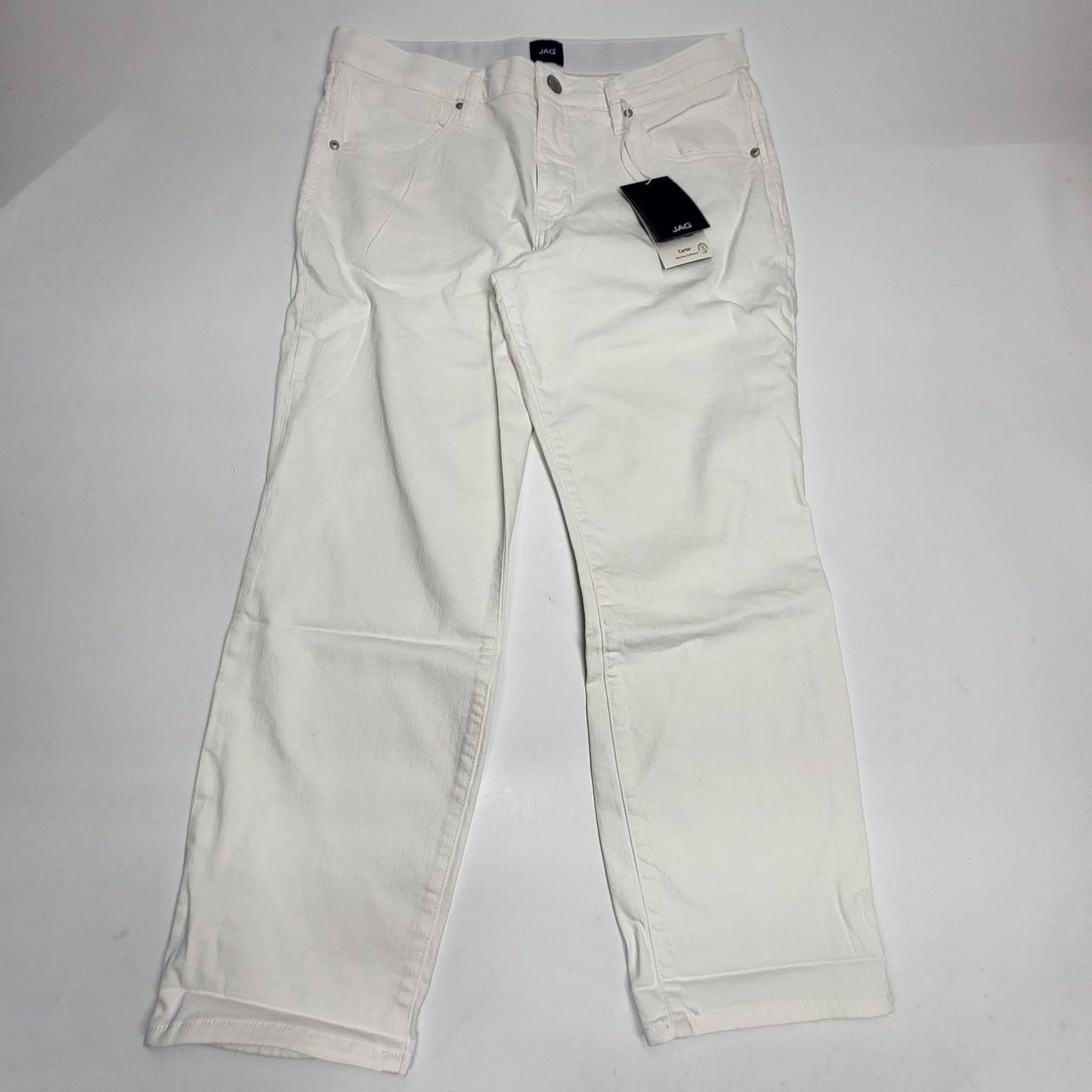 JAG Carter Mid-Rise Smoothing Girlfriend Womens Sz 14P/24 White JP2967CBD618
