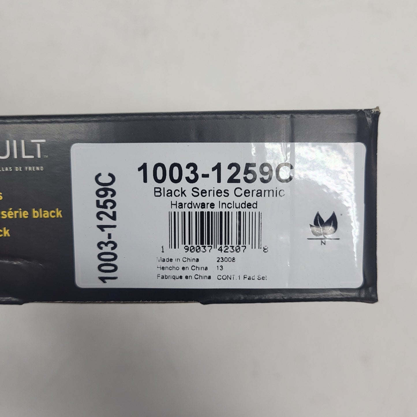 QUALITY-BUILT Ceramic Disc Brake Pad Set Black Rear 1003-1259C