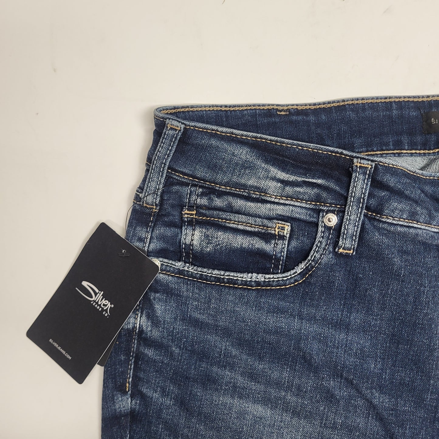 SILVER JEANS CO. Suki Curvy Fit Straight Leg Sz 34/29 Indigo L93413EAE389