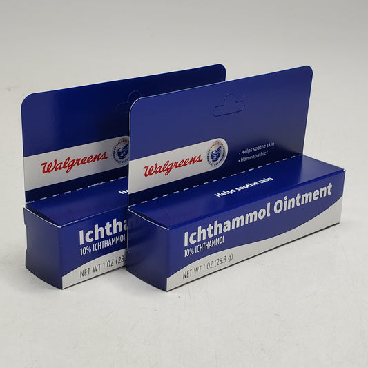 WALGREENS (2 Pack) Ichthammol Ointment for Splinters & Slivers 1 OZ BB 02/27