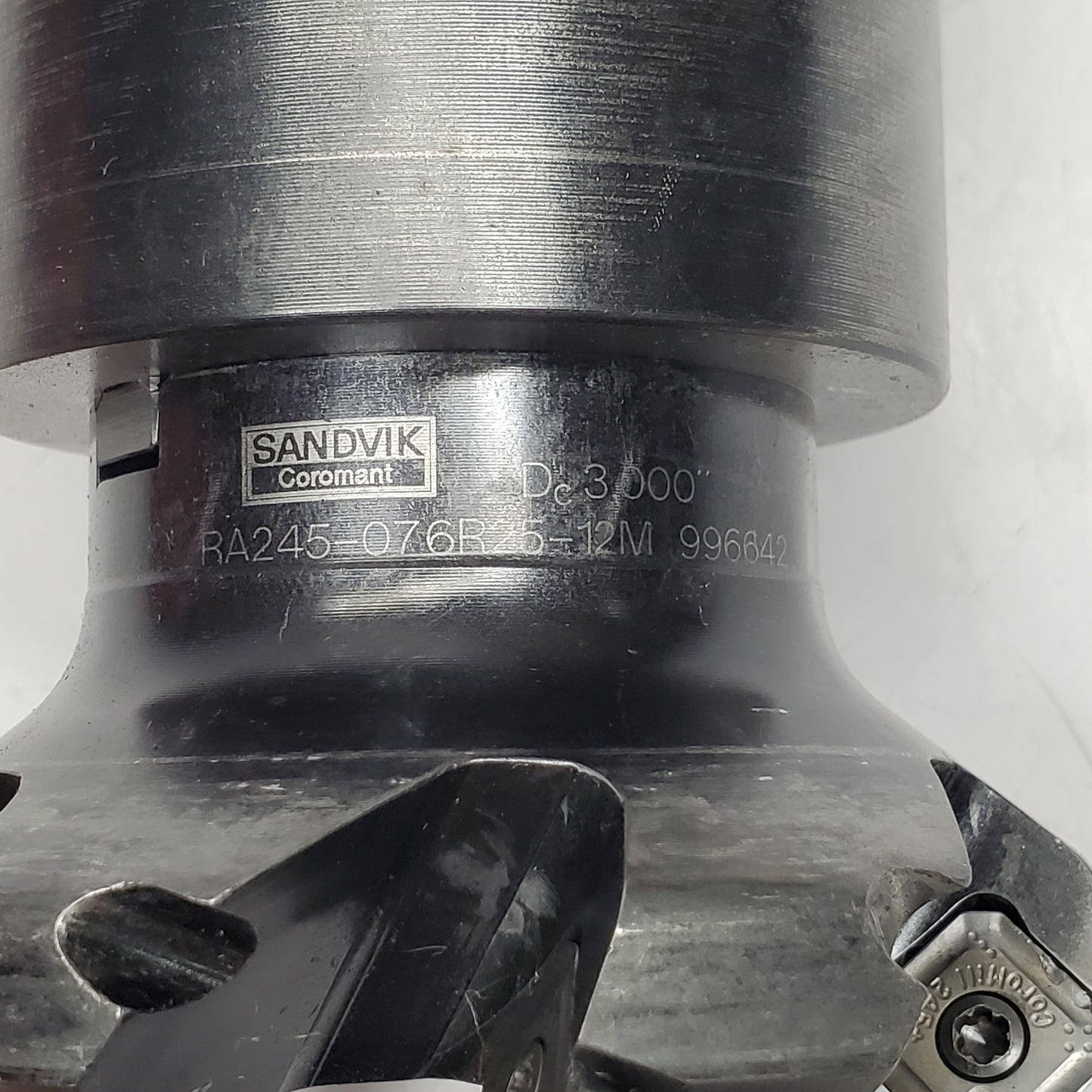 SANDVIK Tool Holder with 6 Insert Angle Face Milling Cutter RA245-076R25-12M (Used)