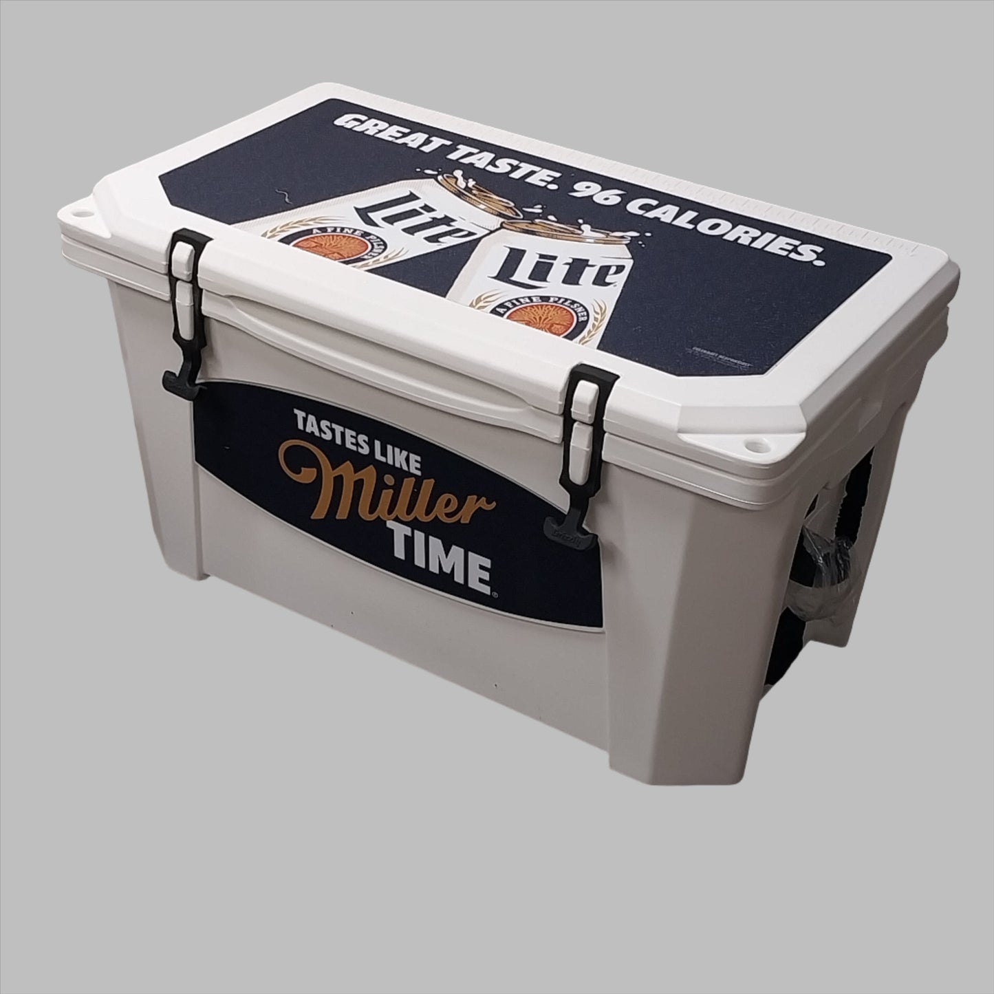 GRIZZLY 60 Cooler w/ "Tastes Like Miller Time" Advertising 60 Quart White (New)