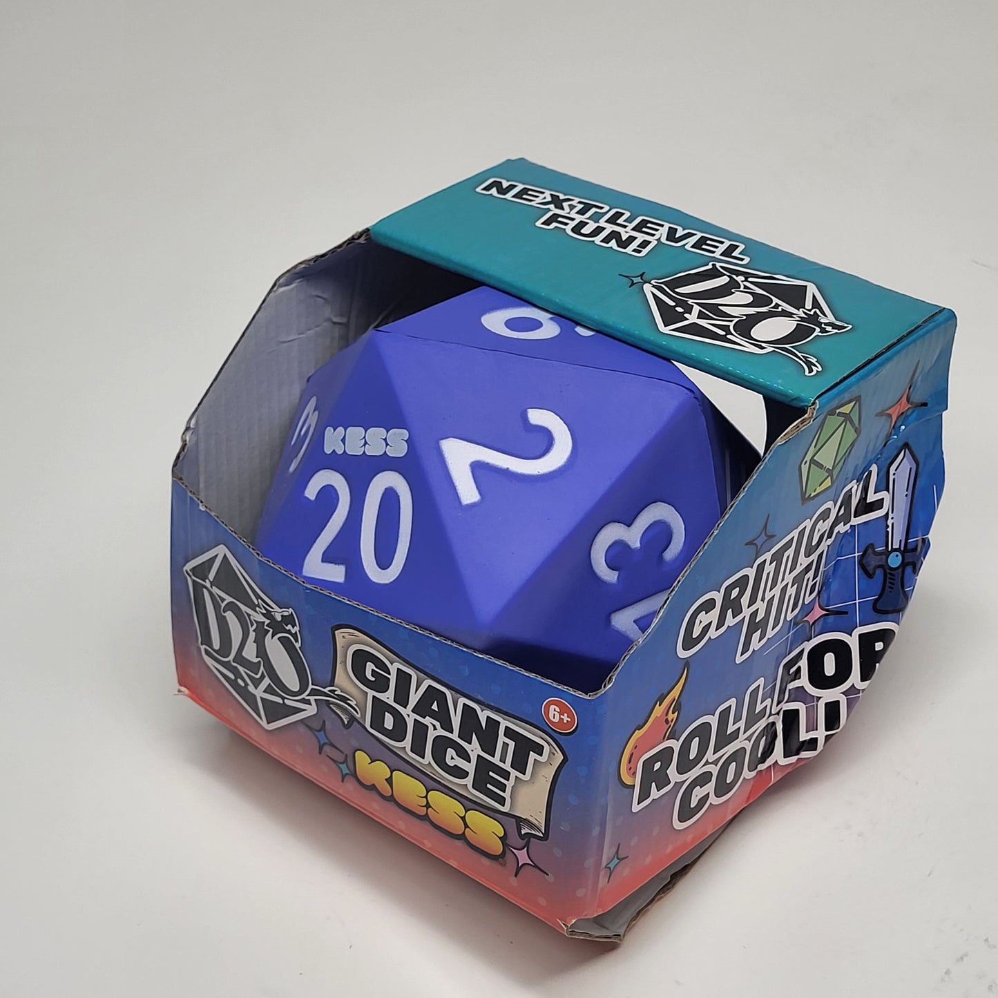 ZA@ KESS Giant D20 Foam Dungeons & Dragons Dice 5.5" Varies In Color (AS IS)