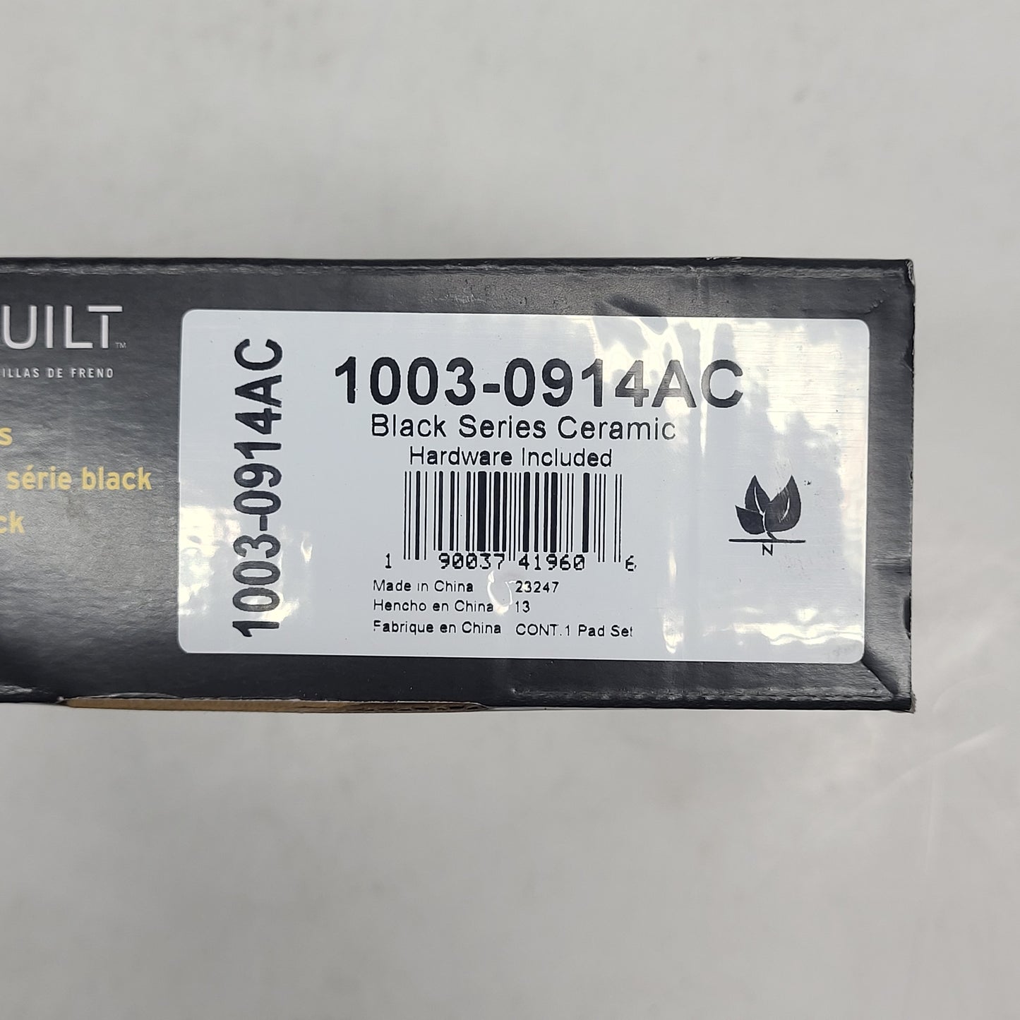 QUALITY-BUILT Ceramic Disc Brake Pad Set Black Front 1003-0914AC