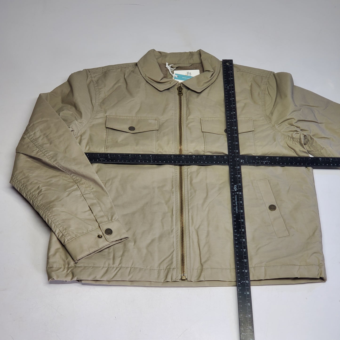 MARINE LAYER Reynolds Dry Wax Trucker Jacket Men's SZ Large Vintage Khaki