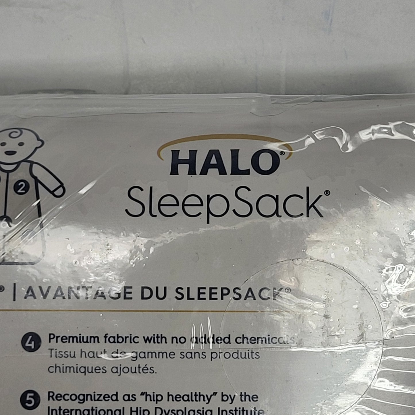 HALO Sleepsack Swaddle Wearable Baby Blanket Micro-fleece 12-18 mo. White