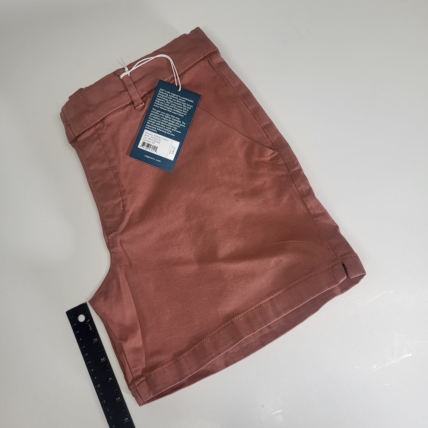 JAG Maddie 8" Pull-on Smoothing Shorts Women's Sz 14 Brick J5105AWL617