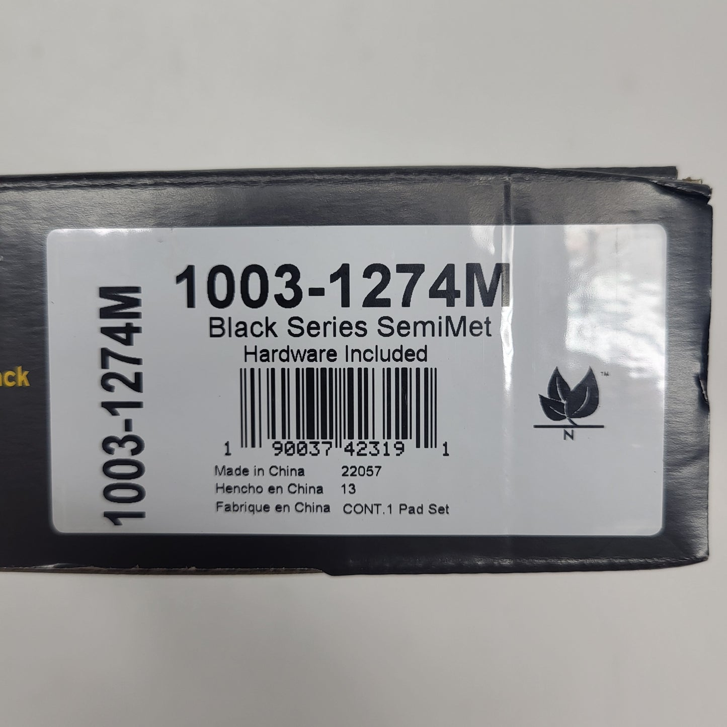 QUALITY-BUILT Semi-Metallic Disc Brake Pad Set Black Rear 1003-1274M