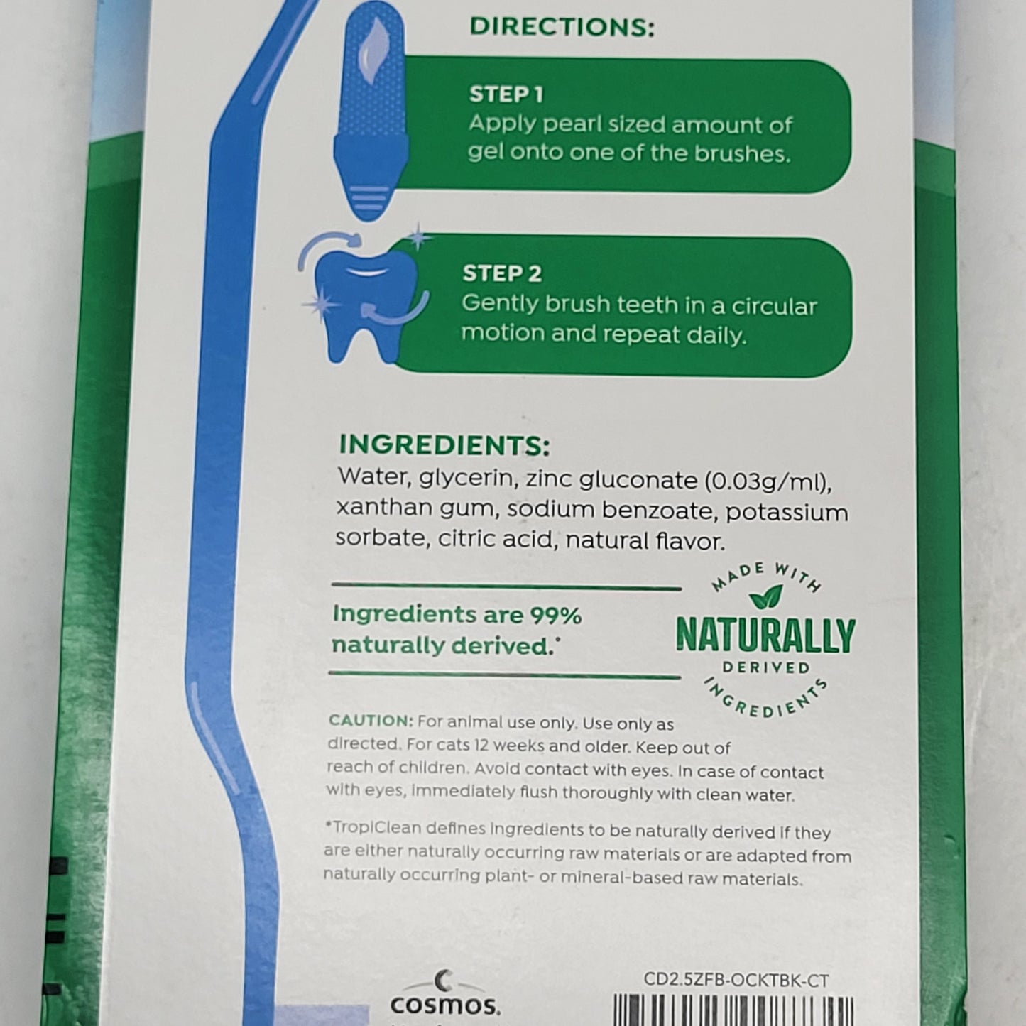 TROPICLEAN Fresh Breath Cat Dental Kit Chicken Flavor 2.5 oz