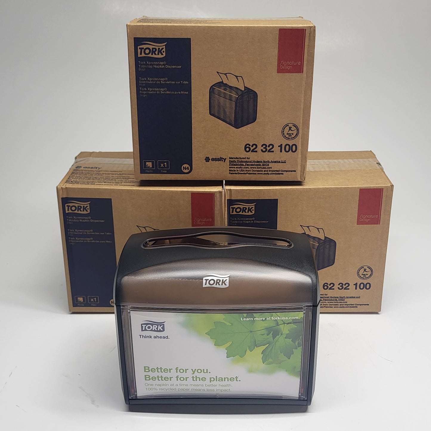 TORK (4 PACK) Tabletop Napkin Dispenser Message Holder Black