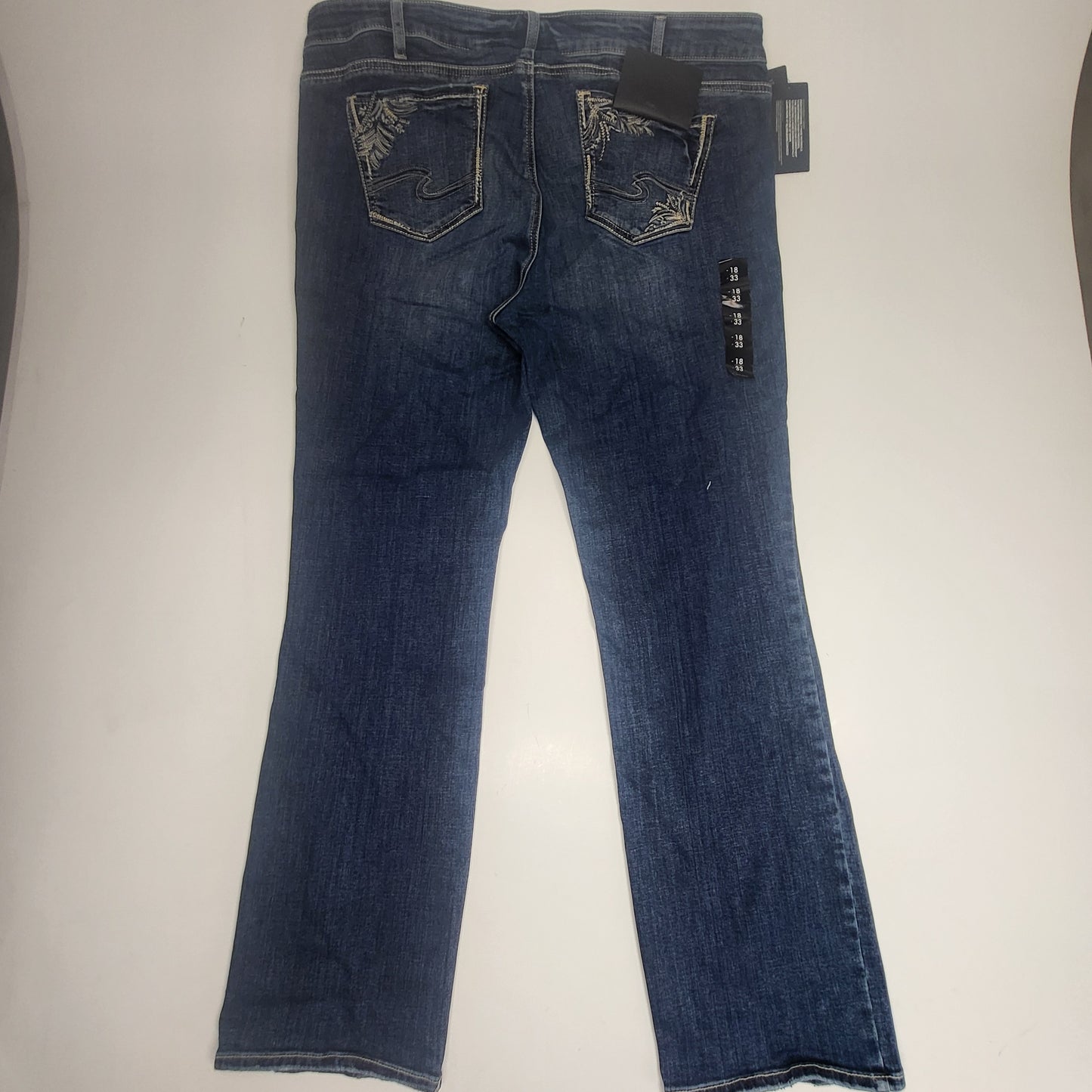 SILVER JEANS CO. Silver Jeans Co. Elyse Slim Boot Curvy Fit Women's Sz 18w/33 Indigo W03601ecf381