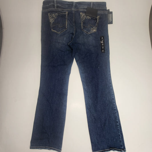 SILVER JEANS CO. Silver Jeans Co. Elyse Slim Boot Curvy Fit Women's Sz 18w/33 Indigo W03601ecf381