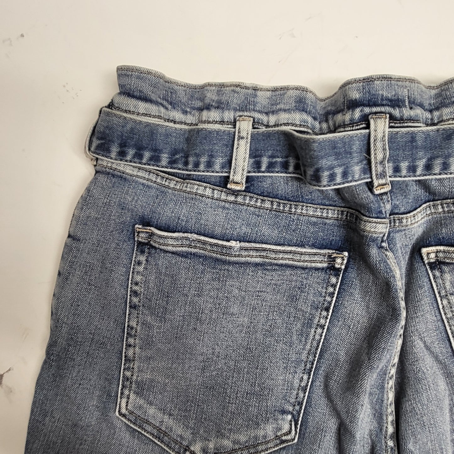 SILVER JEANS CO. Paper Bag Crop High Rise Straight Eco Friendly Sz 33/27 Indigo