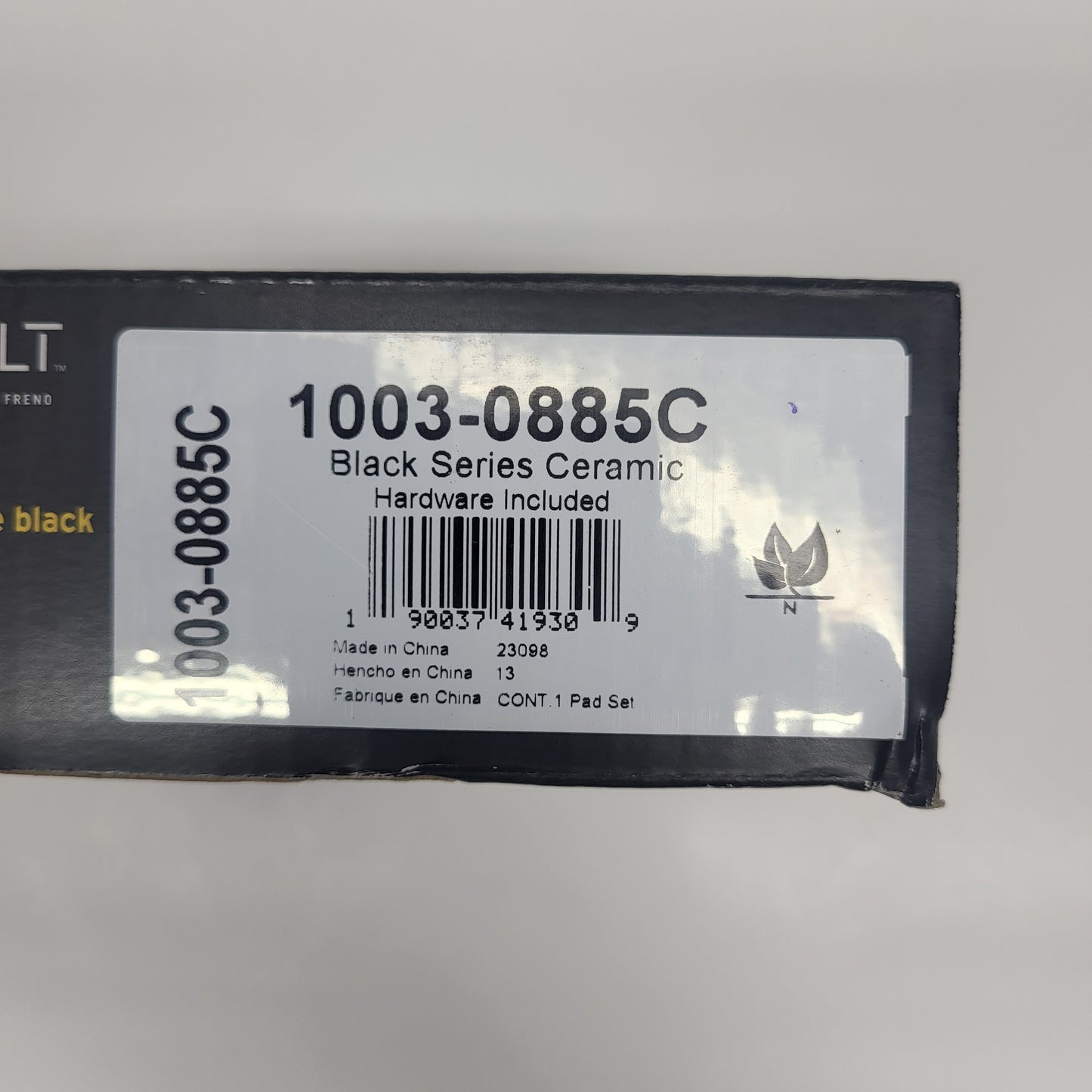 QUALITY-BUILT Ceramic Disc Brake Pad Set Black Rear 1003-0885C