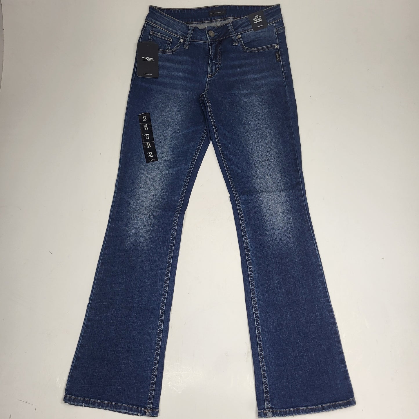 SILVER JEANS CO. Suki Curvy Fit Mid Rise Slim Boot Sz 29/33 Indigo L93616SDK424
