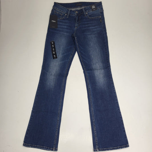 SILVER JEANS CO. Suki Curvy Fit Mid Rise Slim Boot Sz 28/33 Indigo L93616SDK424