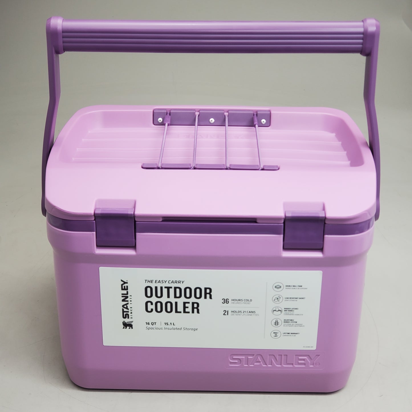 STANLEY Heavy Duty Outdoor Camping Cooler W/ Easy Carry Handle 18 QT Lilac 10-01623-204