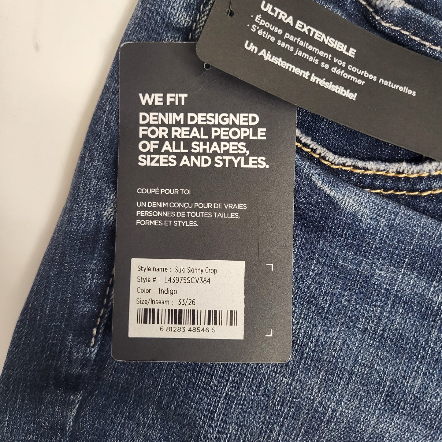 SILVER JEANS CO Suki Curvy Fit Mid Rise Skinny Crop Sz 33 Orlando L43975SCV384