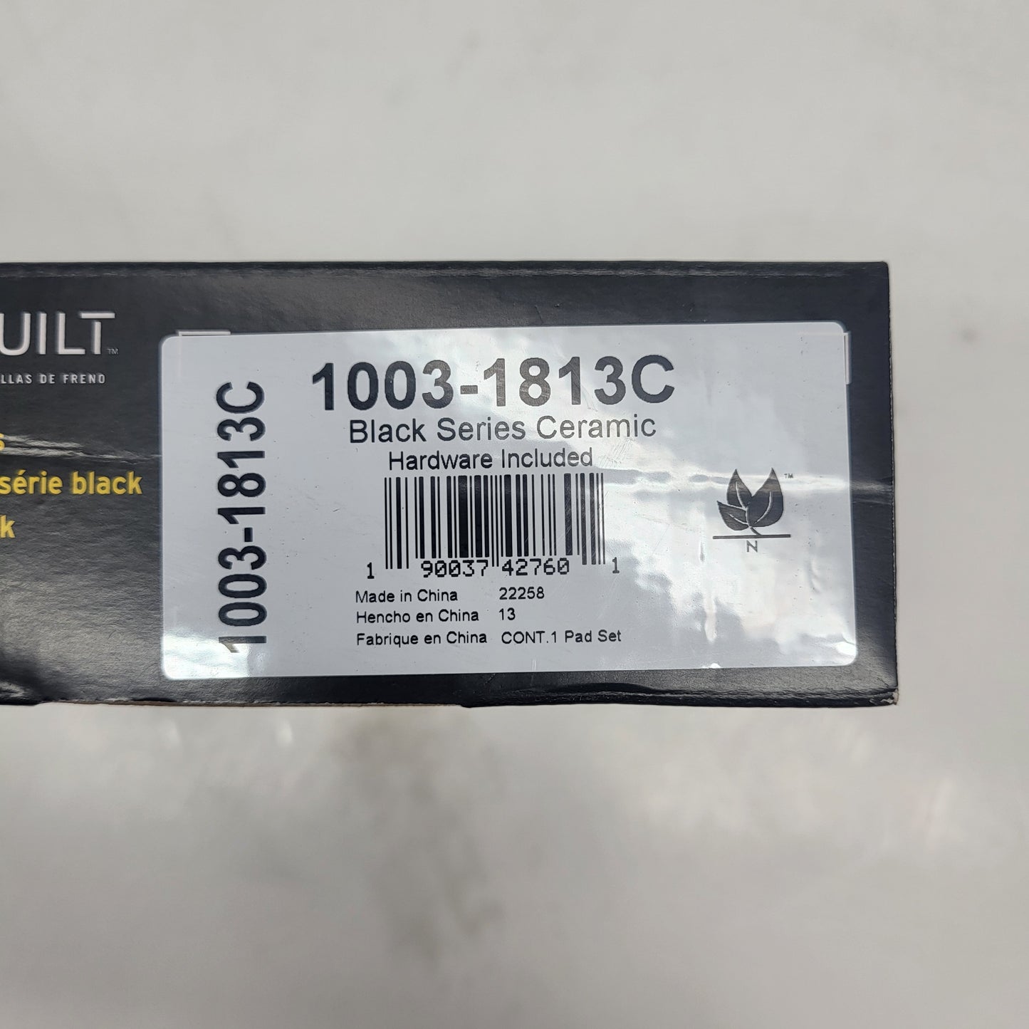 QUALITY-BUILT Ceramic Disc Brake Pad Set Black Rear 1003-1813C
