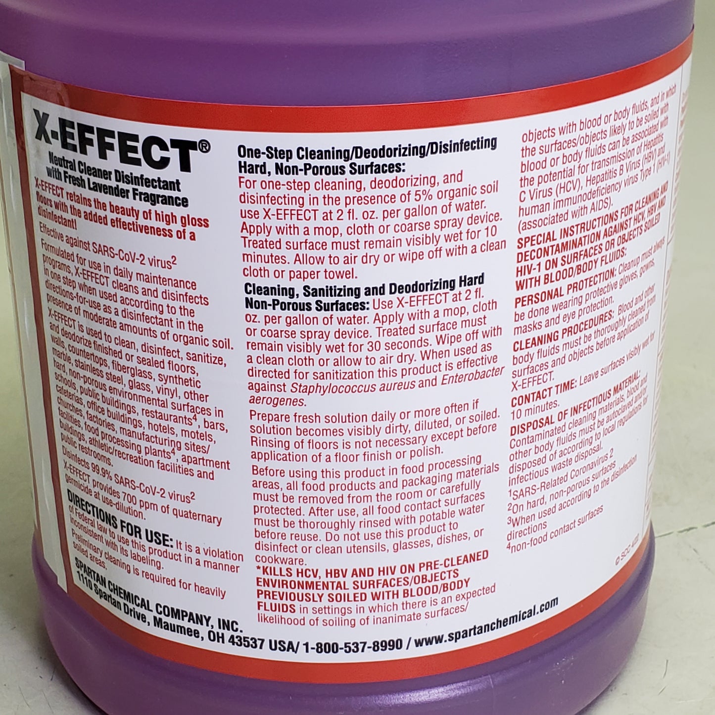 SPARTAN X-Effect Neutral Cleaner Disinfectant Fresh Lavender 1 gal 1019
