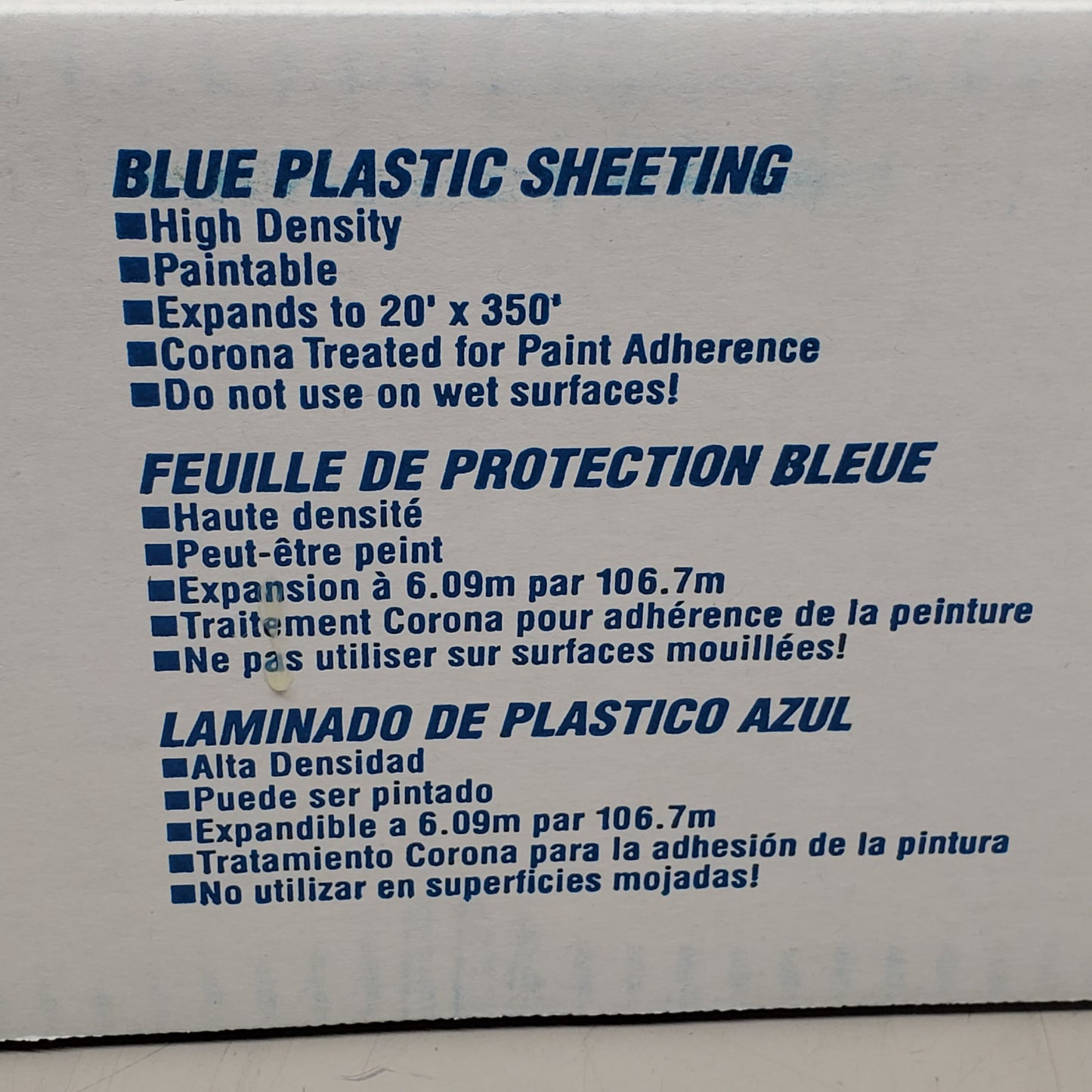 NORTON Blue Plastic Sheeting Paintable No Flaking 20'x350' 636425-03723