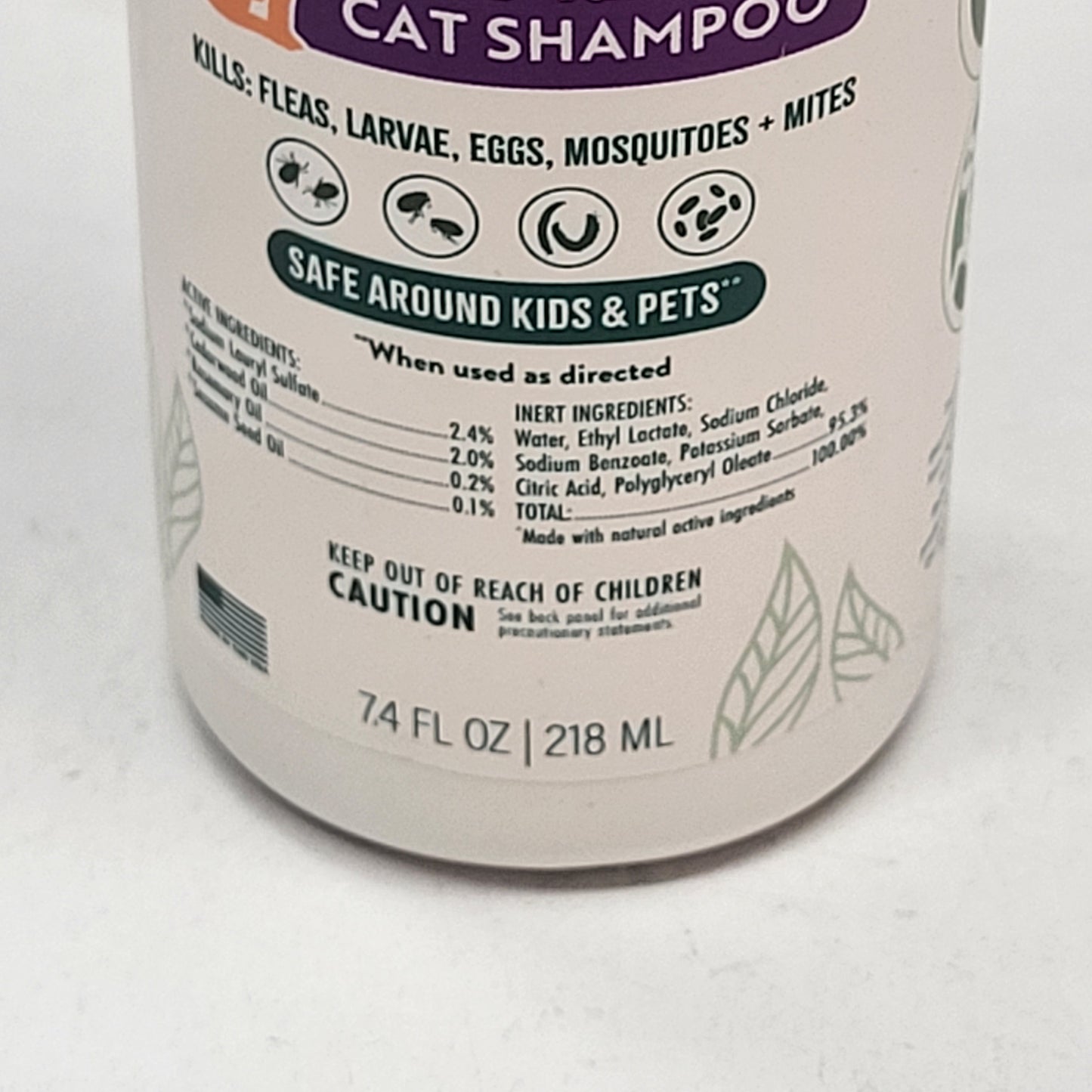 TROPICLEAN (4 PACK) Natural Flea & Tick Removal No-rinse Cat Shampoo 7.4 oz