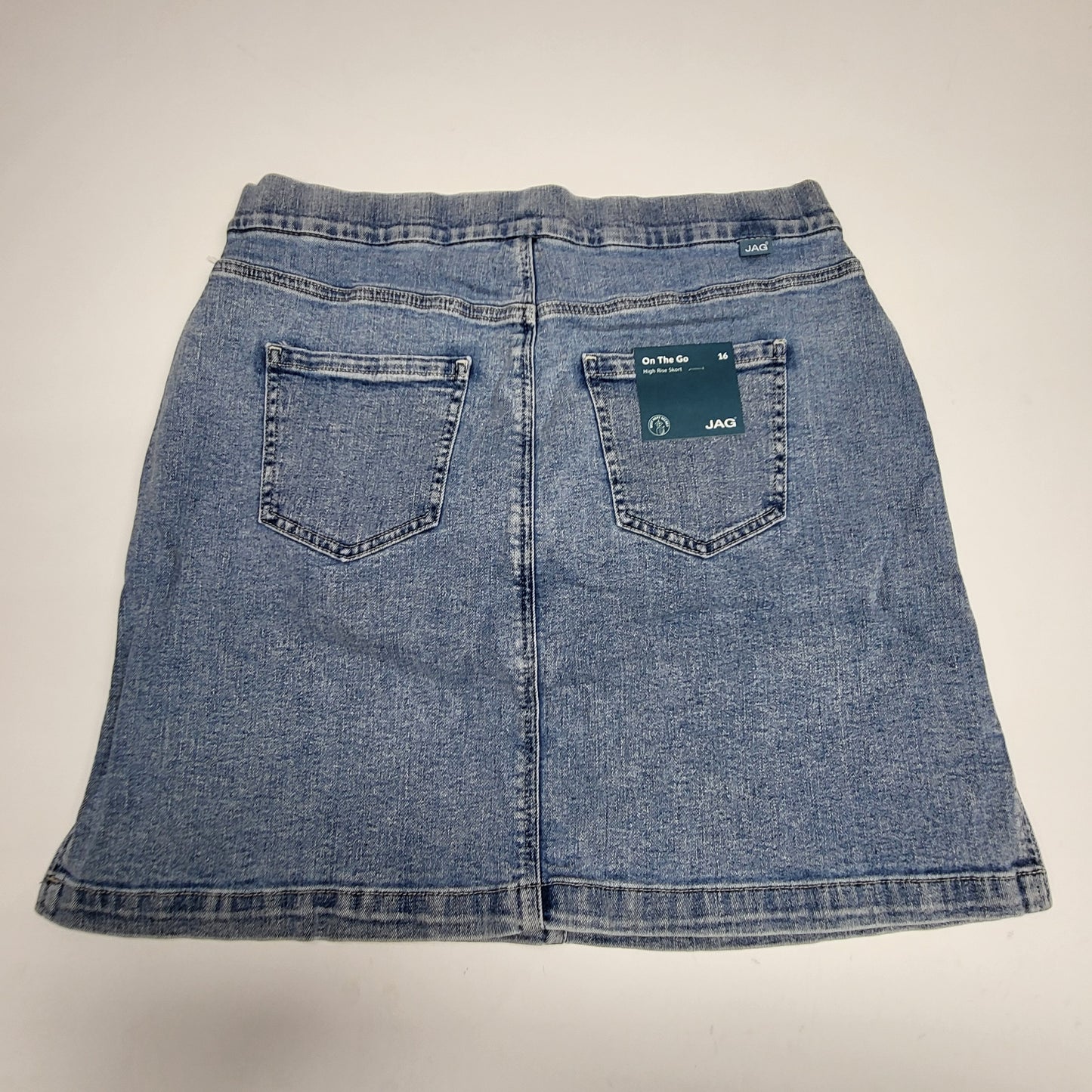 JAG On-the-go Mid Rise Pull-On Skort Womens Sz 16 Silver Lake J3101CSA220