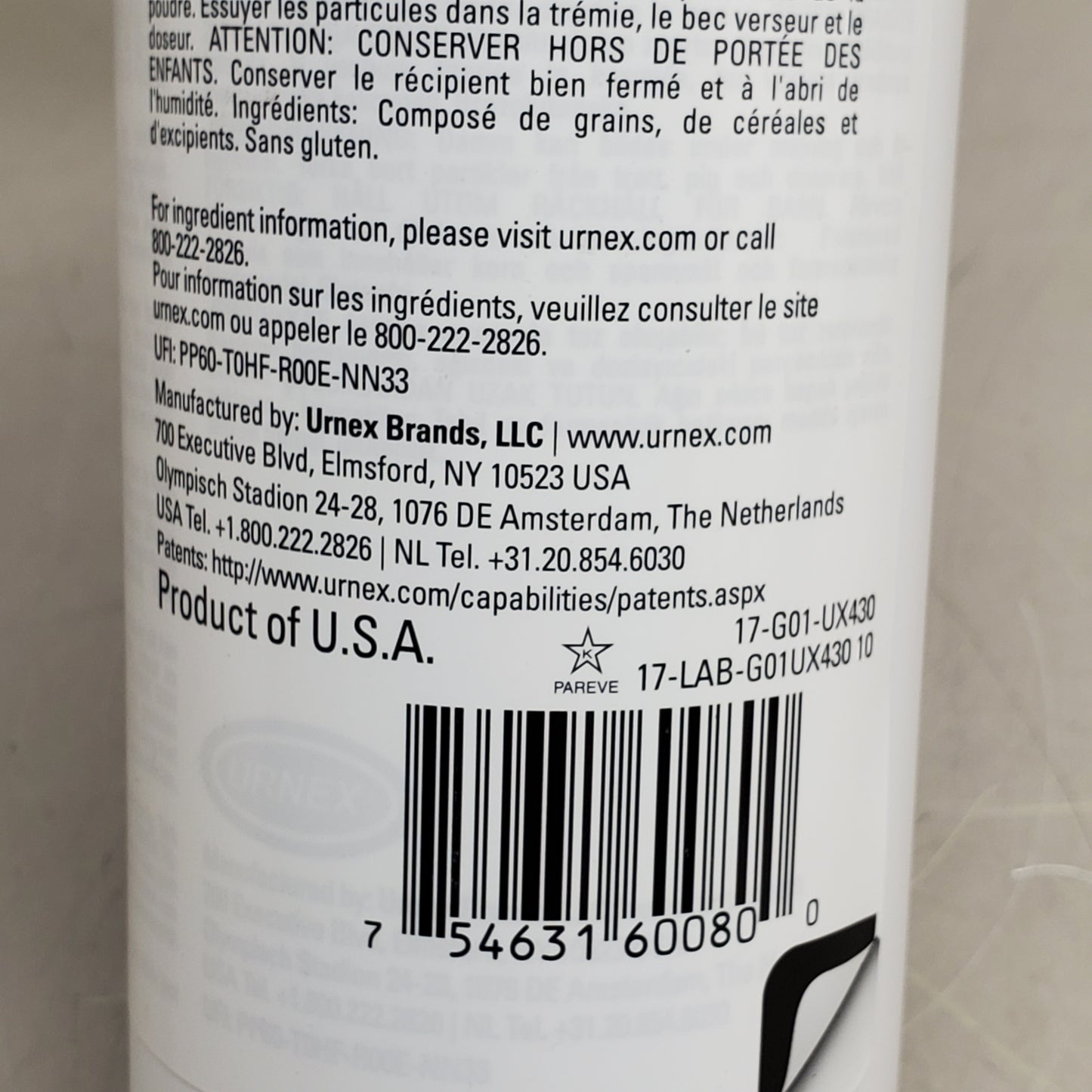 URNEX Grindz Grinder Coffee Machine Cleaner G01 Tablets 15.2 oz 17-G01-UX430
