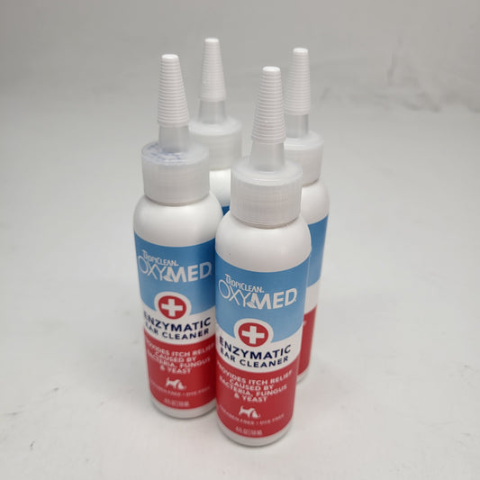 TROPICLEAN (4 PACK) Oxymed Enzymatic Itch Relief Ear Cleaner 4 oz