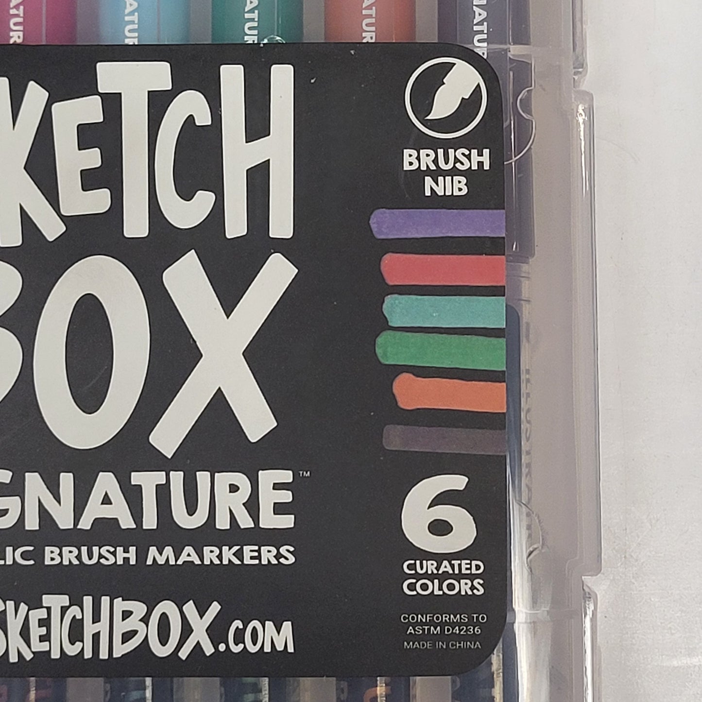 ZA@ SKETCHBOX (2 PACK) Signature Acrylic Brush Markers 6 Colors