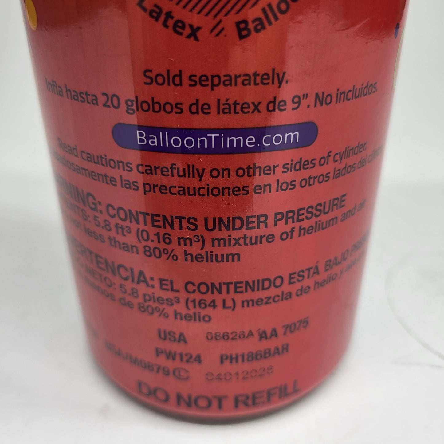 ZA@ BALLOON TIME  Mini Helium Tank  INFLATES 20 BALLOONS