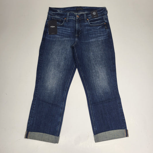 SILVER JEANS CO Suki Curvy Fit Mid Rise Capri Sz 25/23.5 Indigo L43916SCV389