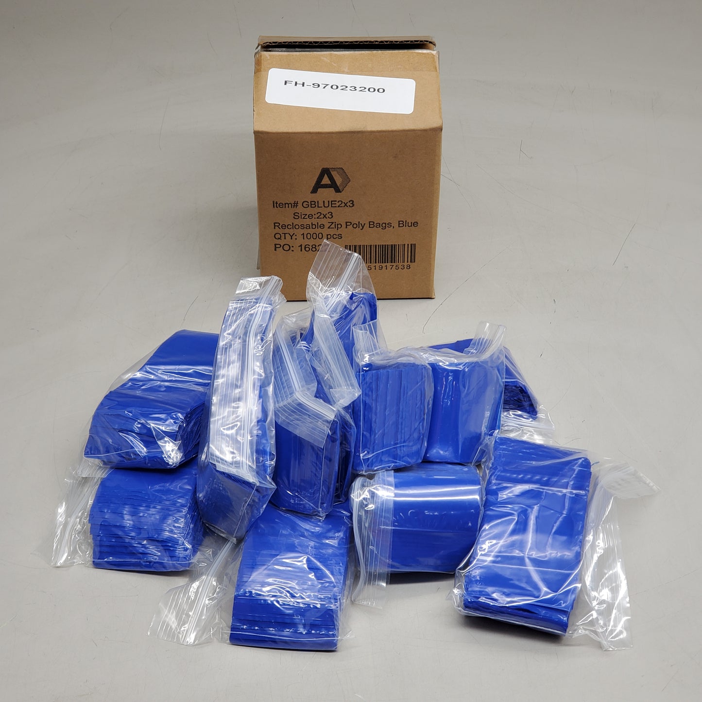 ACTION PACKAGING (1000 Pcs) Reclosable Zip Poly Bags 2x3" 2 Mil Blue GBLUE2X3