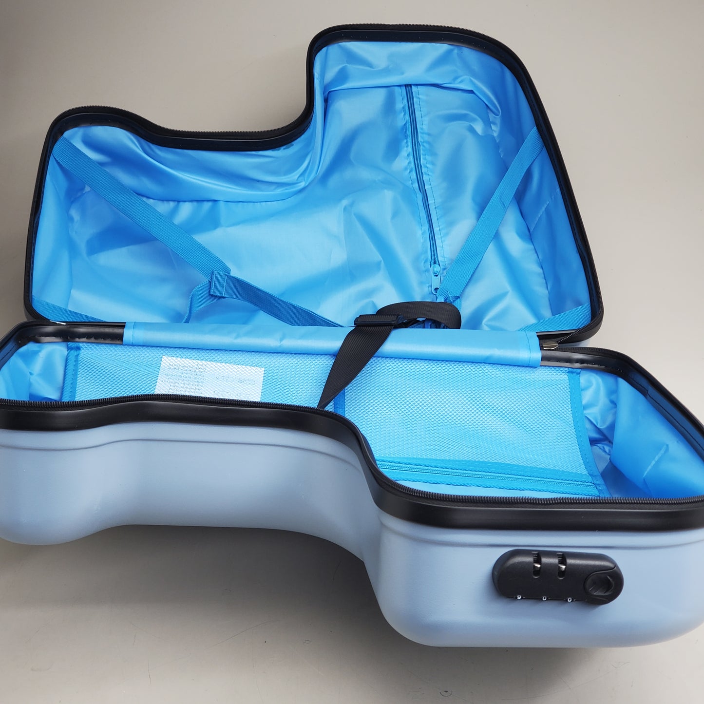 PEACNNG Children's Trolley Ride On Rolling Suitcase Luggage 22 in Light Blue G609-LU0193-BU00
