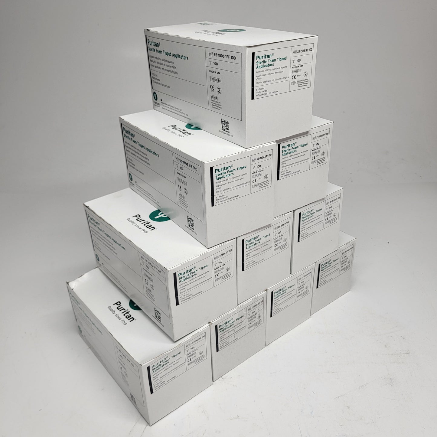 ZA@ PURITAN (10 PACK) Sterile Foam Tipped Applicators Plastic Handle 6" 25-1506
