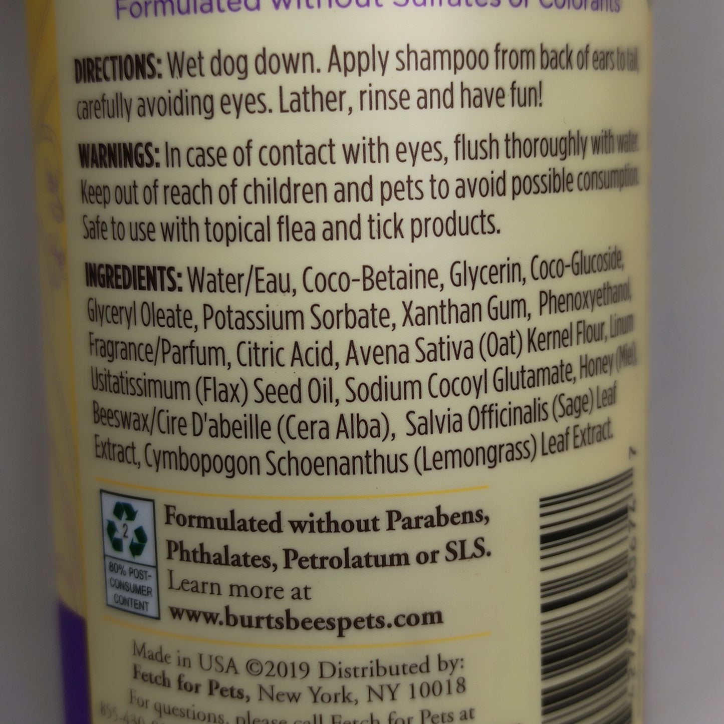 BURT'S BEE'S (2 PACK) For Dogs Shampoo & Conditioner Sage & Lemongrass 12 oz FFP10124