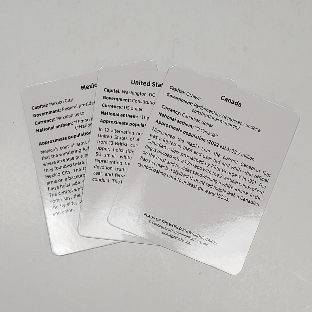 ZA@ POMEGRANATE Flags of the World: a Knowledge Quiz Deck of Cards (As Is)