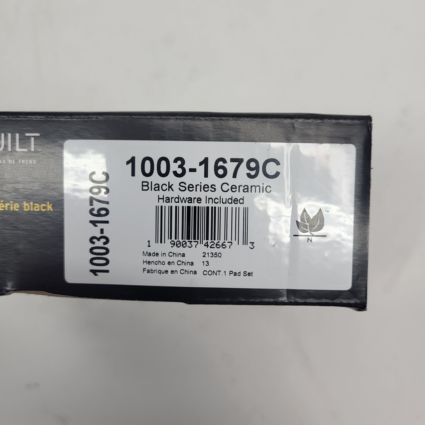 QUALITY-BUILT Ceramic Disc Brake Pad Set Black Rear 1003-1679C