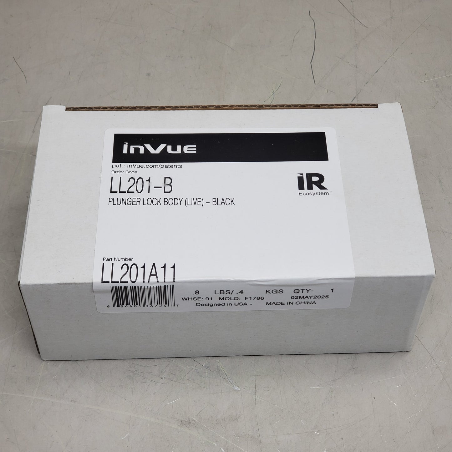 INVUE Plunger Lock Body Live for IR Ecosystem Black LL201A11 LIVESMLOCK