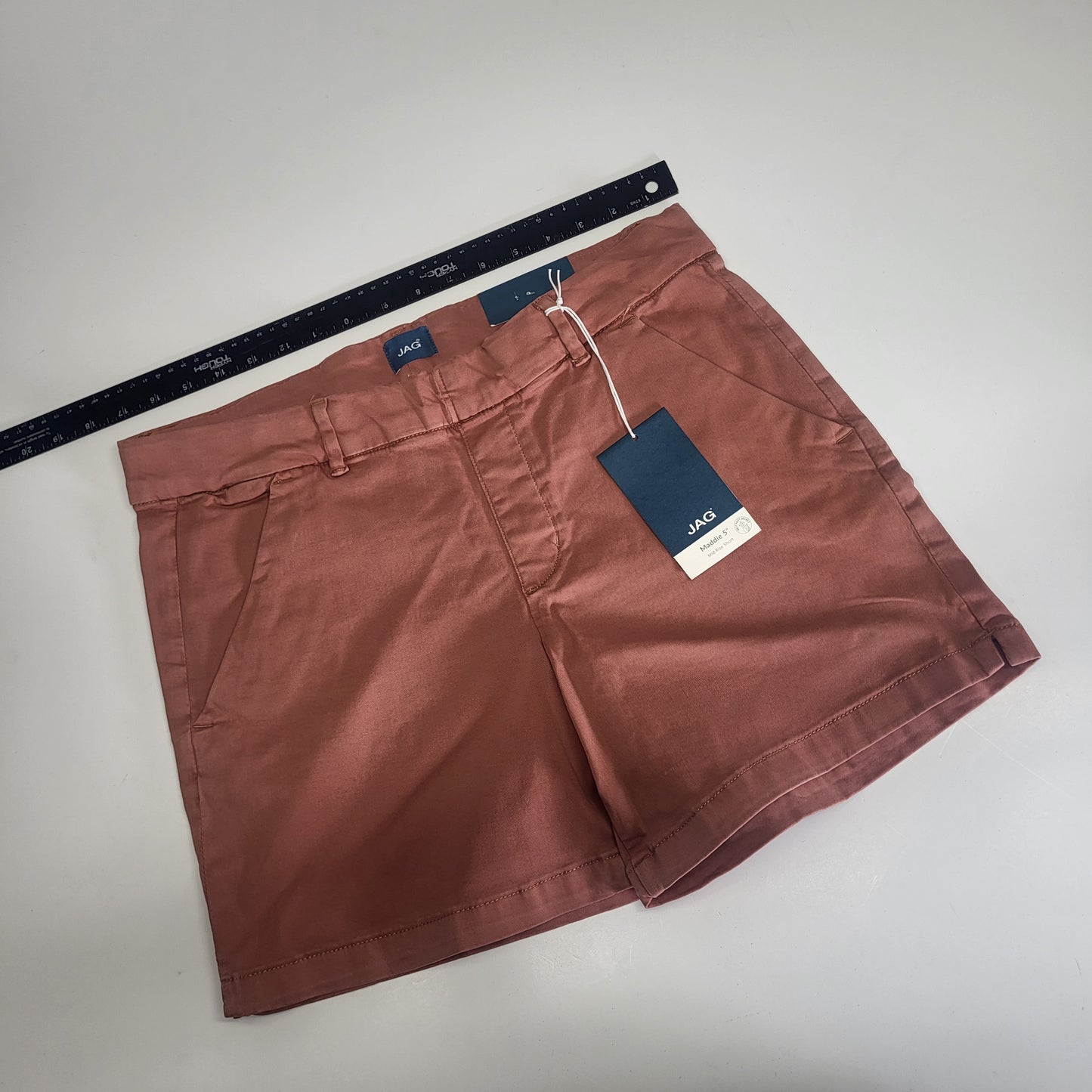 JAG Maddie 8" Pull-on Smoothing Shorts Women's Sz 14 Brick J5105AWL617