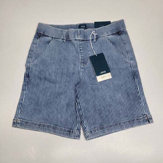 JAG Maddie Mid Rise Pull-On Short Womens Sz 16/8 Bleached Stripe J5108LSX116