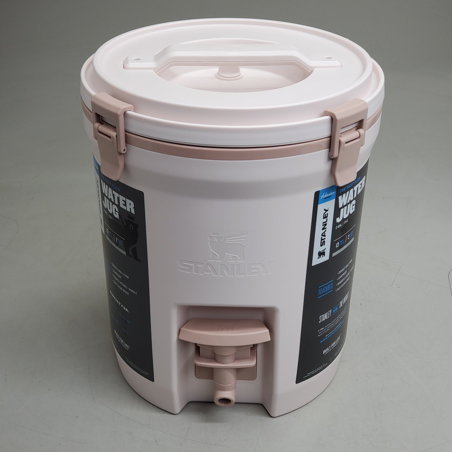 STANLEY Fast Flow Water Jug Dispenser Insulated Beverage Cooler 2 Gal Rose Quartz 10-01938-157