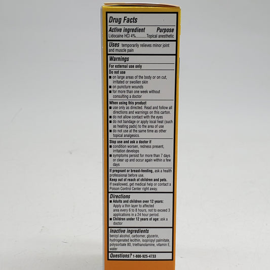 WALGREENS Pain Relieving Cream + Lidocaine Topical Anesthetic 4.7 OZ BB 02/27