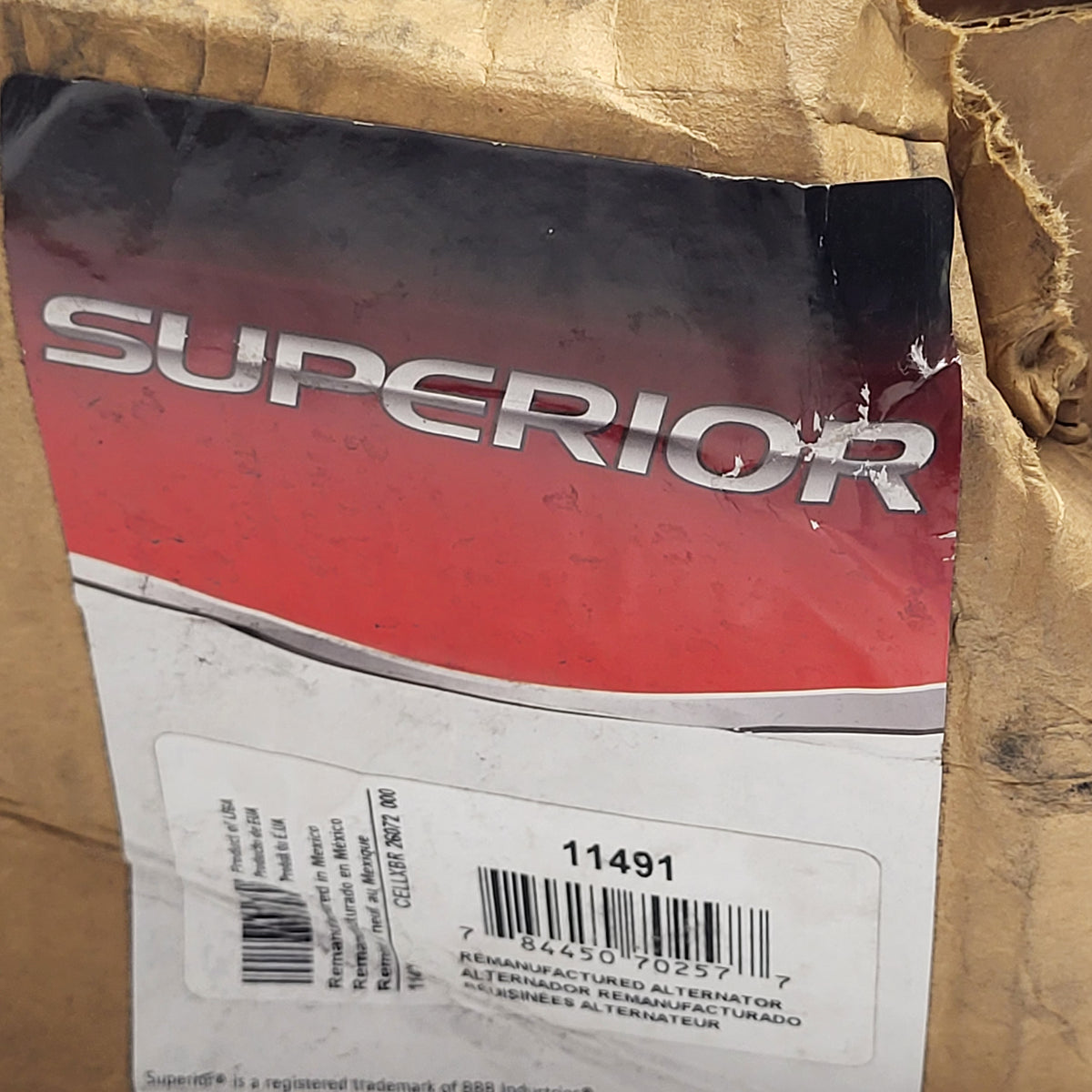 SUPERIOR Remanufactured Premium Alternator 12v 110amp  11491 (As Is)