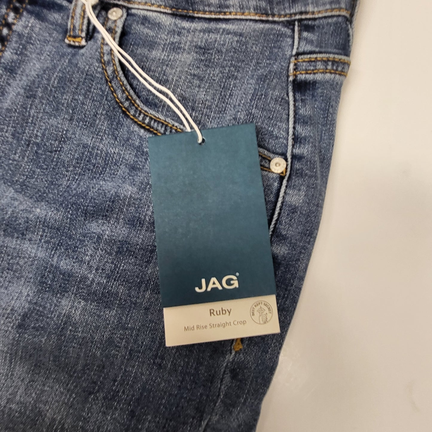 JAG Ruby Mid-rise Elastic Straight Crop Sz 14P Oceanfront JP2877SCV321