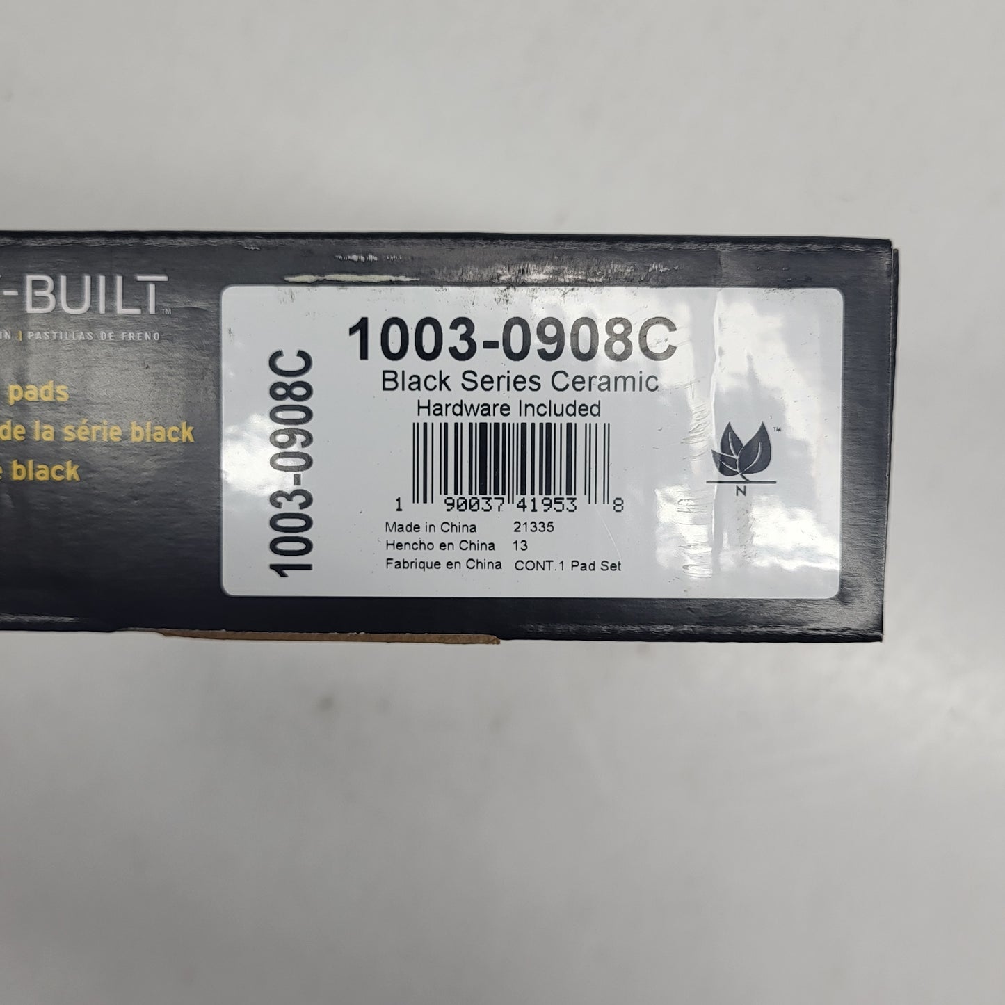 QUALITY-BUILT Ceramic Disc Brake Pad Set Black Front 1003-0908C