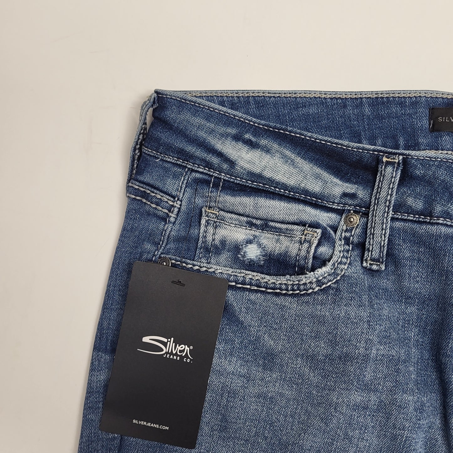 JAG Silver Jeans Co. Suki Ripped Mid Rise Skinny Womens Sz 30/29 Indigo L93136eae208
