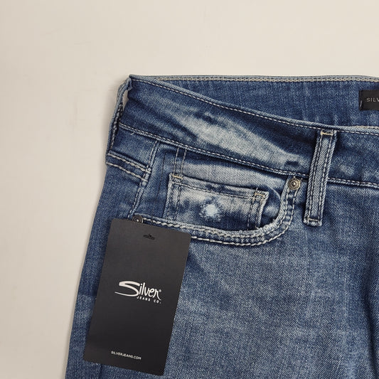 JAG Silver Jeans Co. Suki Ripped Mid Rise Skinny Womens Sz 30/29 Indigo L93136eae208