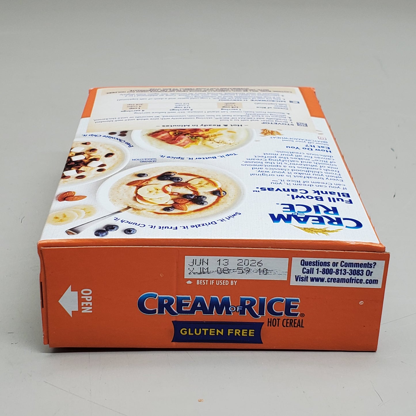 B&G FOODS (12 Pack) Cream Of Rice Hot Cereal Gluten Free 14 oz 80100698 BB 6/26